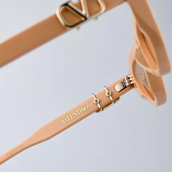 Valentino Women Sunglasses Beige Gold Nude Cat Eye V  display picture 3